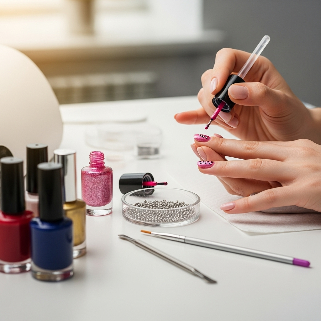 Generate an eye-catching, high-quality featured image prompt for a blog post about: Date Night Nail
