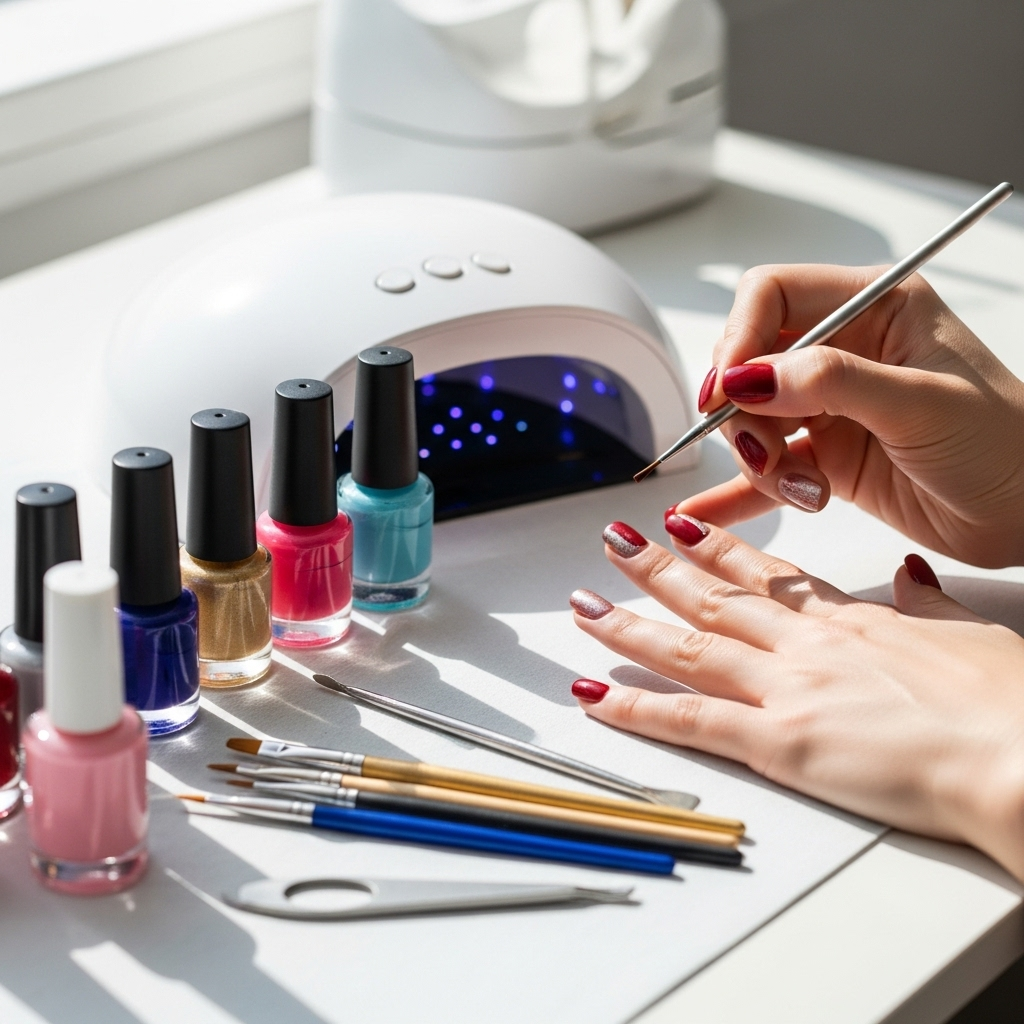Generate an eye-catching, high-quality featured image prompt for a blog post about: Date Night Nail