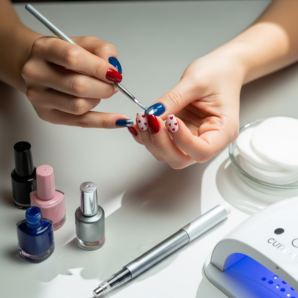 Generate an eye-catching, high-quality featured image prompt for a blog post about: Date Night Nail