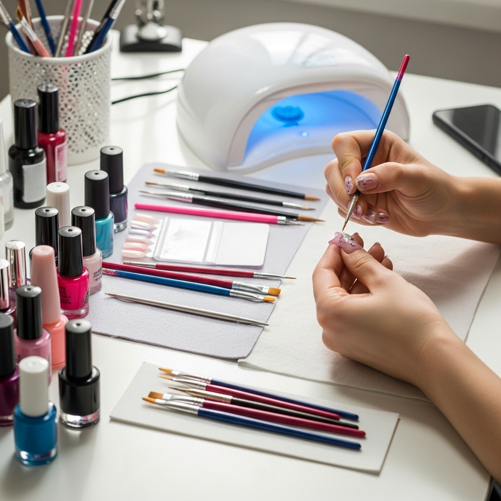 Generate an eye-catching, high-quality featured image prompt for a blog post about: Designer Nail De