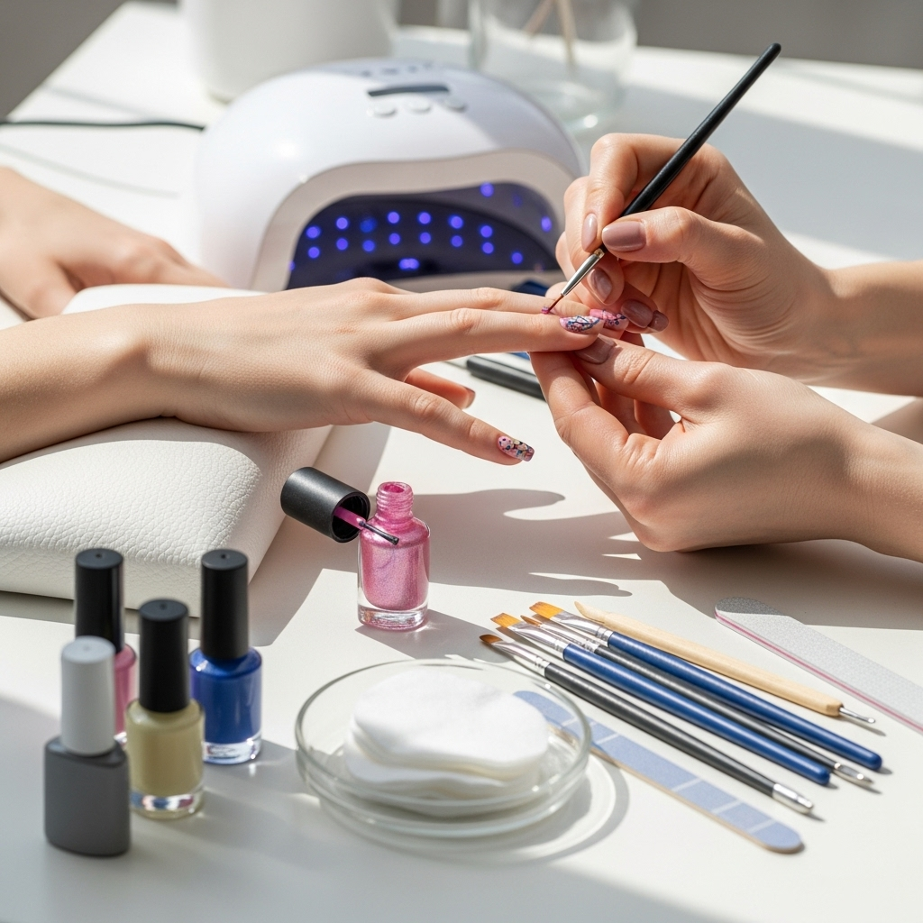 Generate an eye-catching, high-quality featured image prompt for a blog post about: Designer Nail De