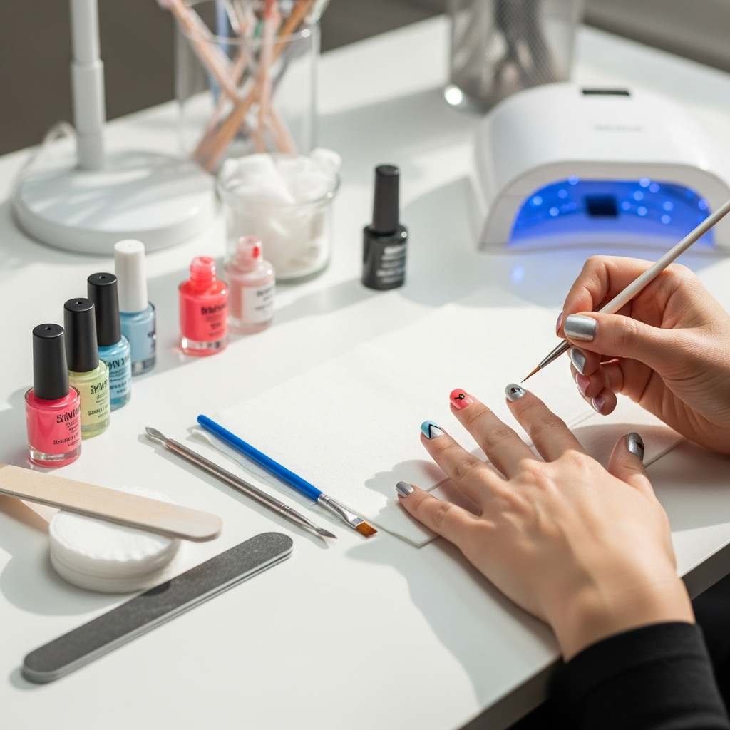 Generate an eye-catching, high-quality featured image prompt for a blog post about: Creative Nail De