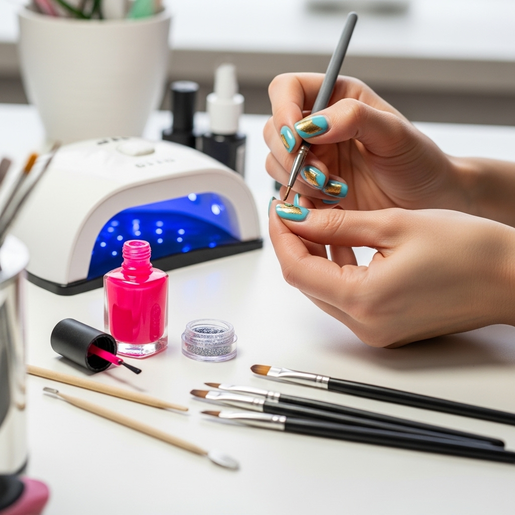 Generate an eye-catching, high-quality featured image prompt for a blog post about: DIY Nail Design