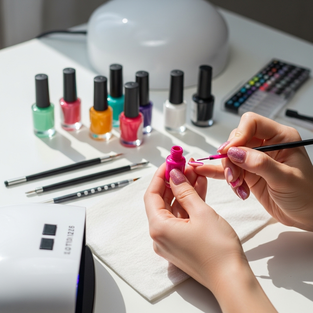 Generate an eye-catching, high-quality featured image prompt for a blog post about: DIY Nail Design