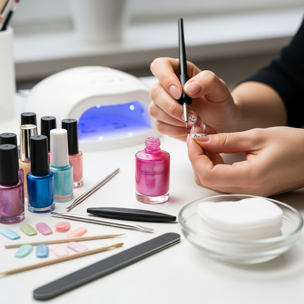 Generate an eye-catching, high-quality featured image prompt for a blog post about: DIY Nail Design