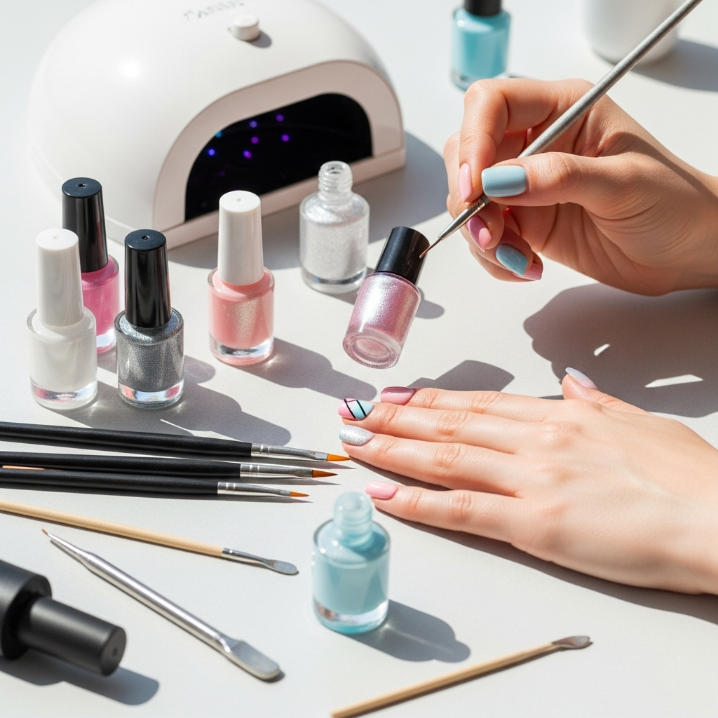 Generate an eye-catching, high-quality featured image prompt for a blog post about: Easy Acrylic Nai