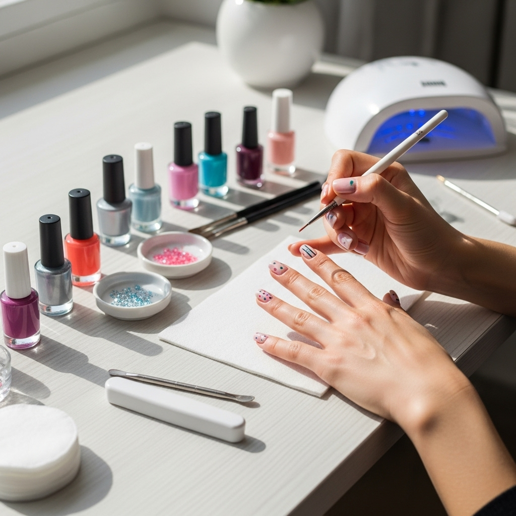 Generate an eye-catching, high-quality featured image prompt for a blog post about: Easy Nail Art Tu