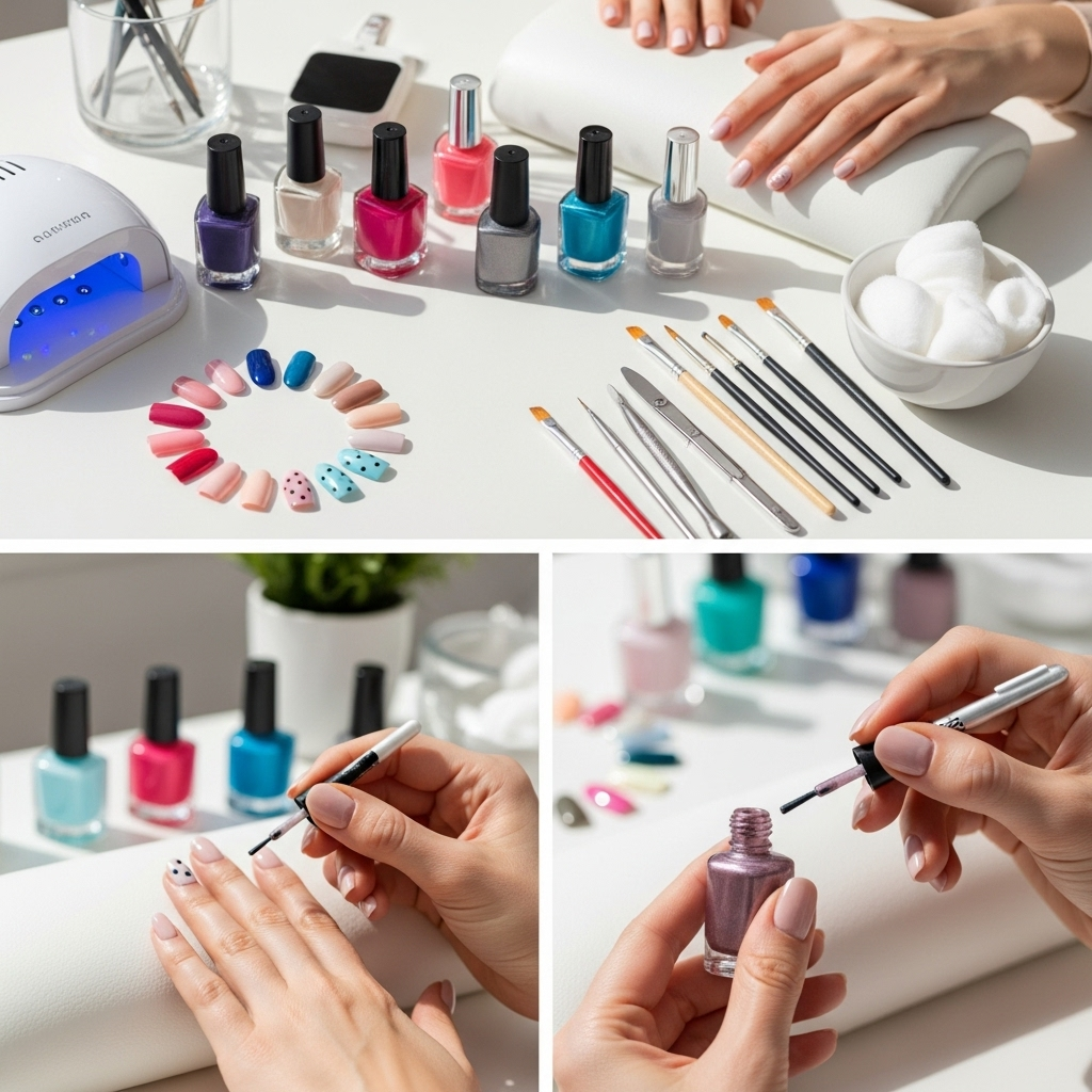Best Nail Design Ideas for Beginners: Effortless 2 Generate an eye-catching, high-quality featured image prompt for a blog post about: Best Nail Design
