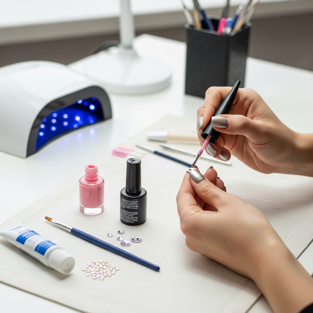 Best Nail Design Ideas for Beginners: Effortless 3 Generate an eye-catching, high-quality featured image prompt for a blog post about: Best Nail Design