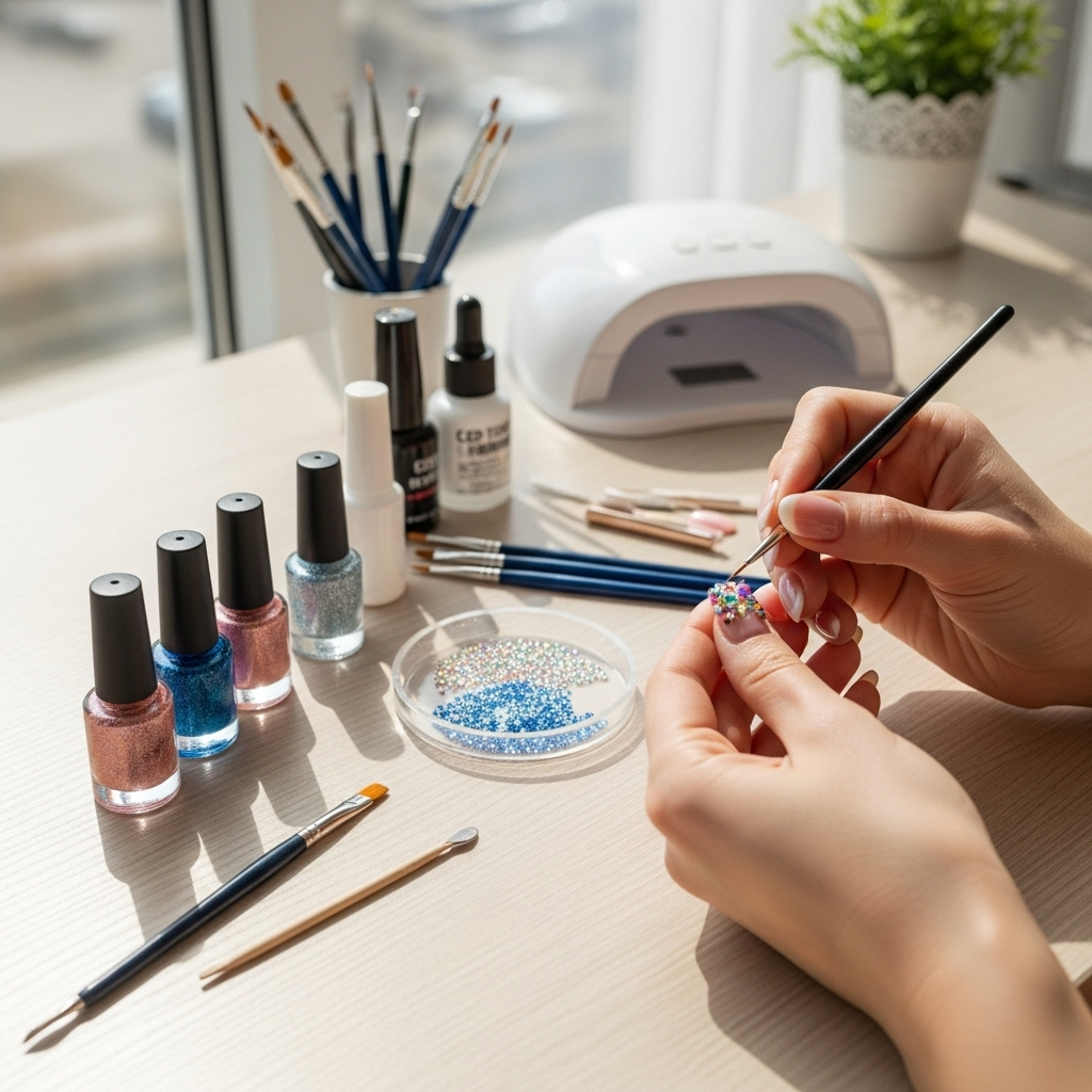 Generate an eye-catching, high-quality featured image prompt for a blog post about: 3D Nail Art Desi