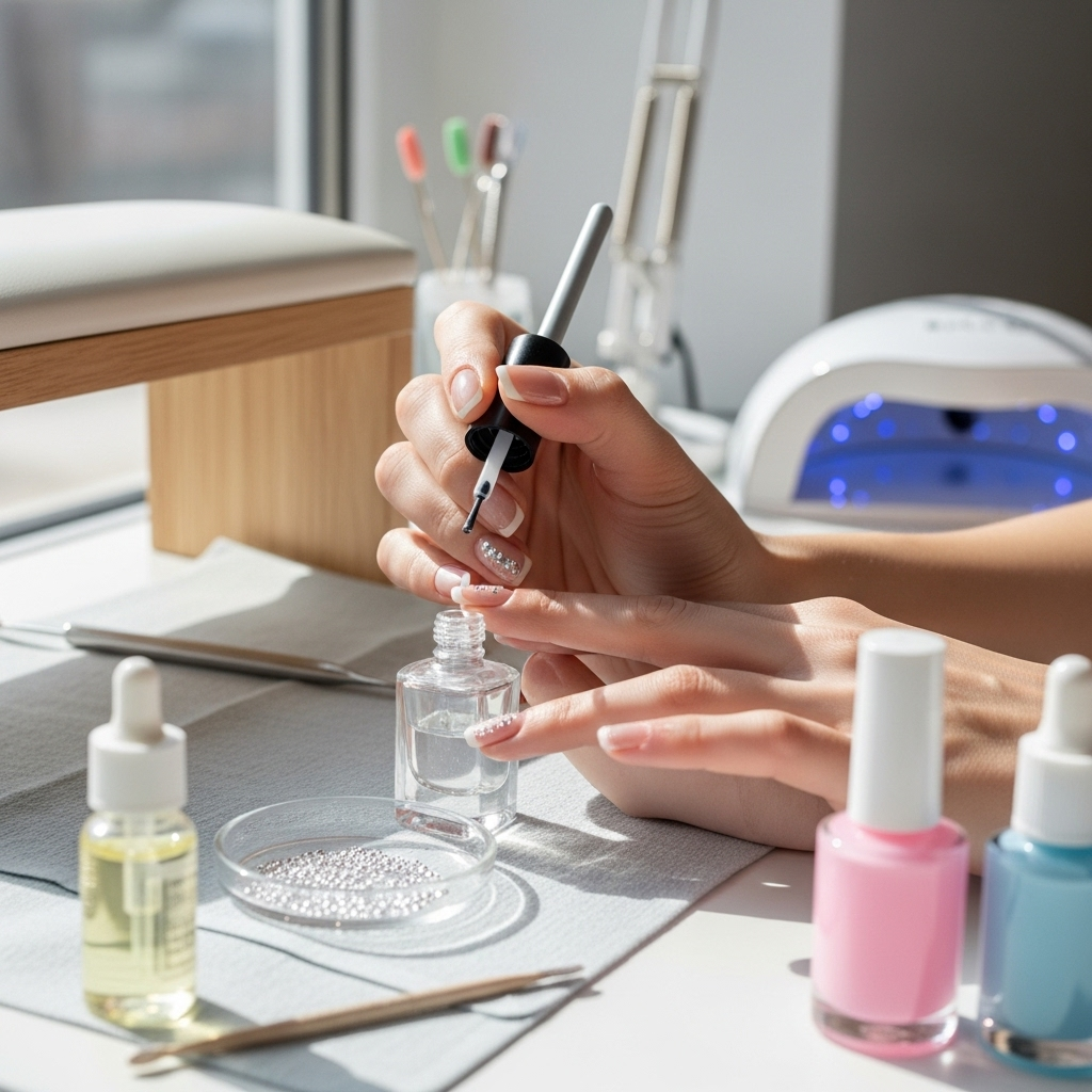 Generate an eye-catching, high-quality featured image prompt for a blog post about: Clear Nail Art W