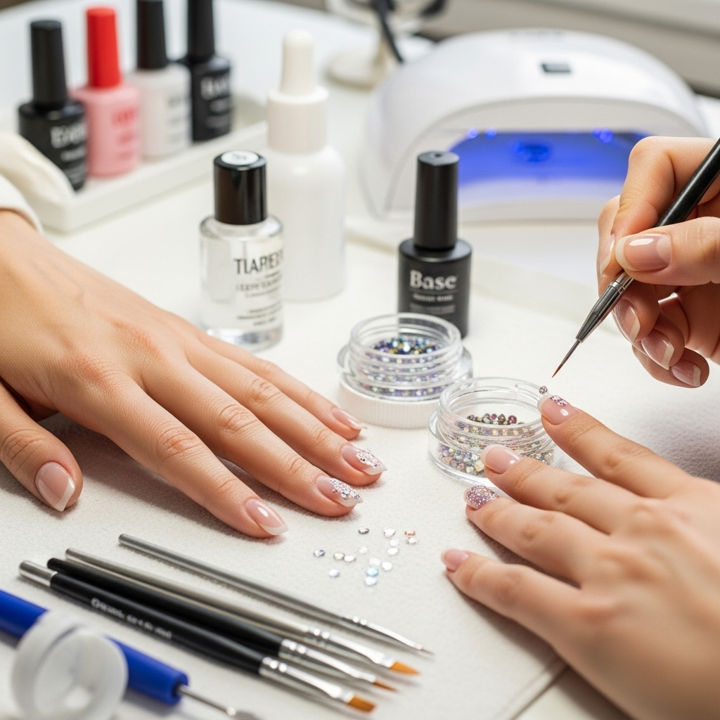 Generate an eye-catching, high-quality featured image prompt for a blog post about: Clear Nail Art W