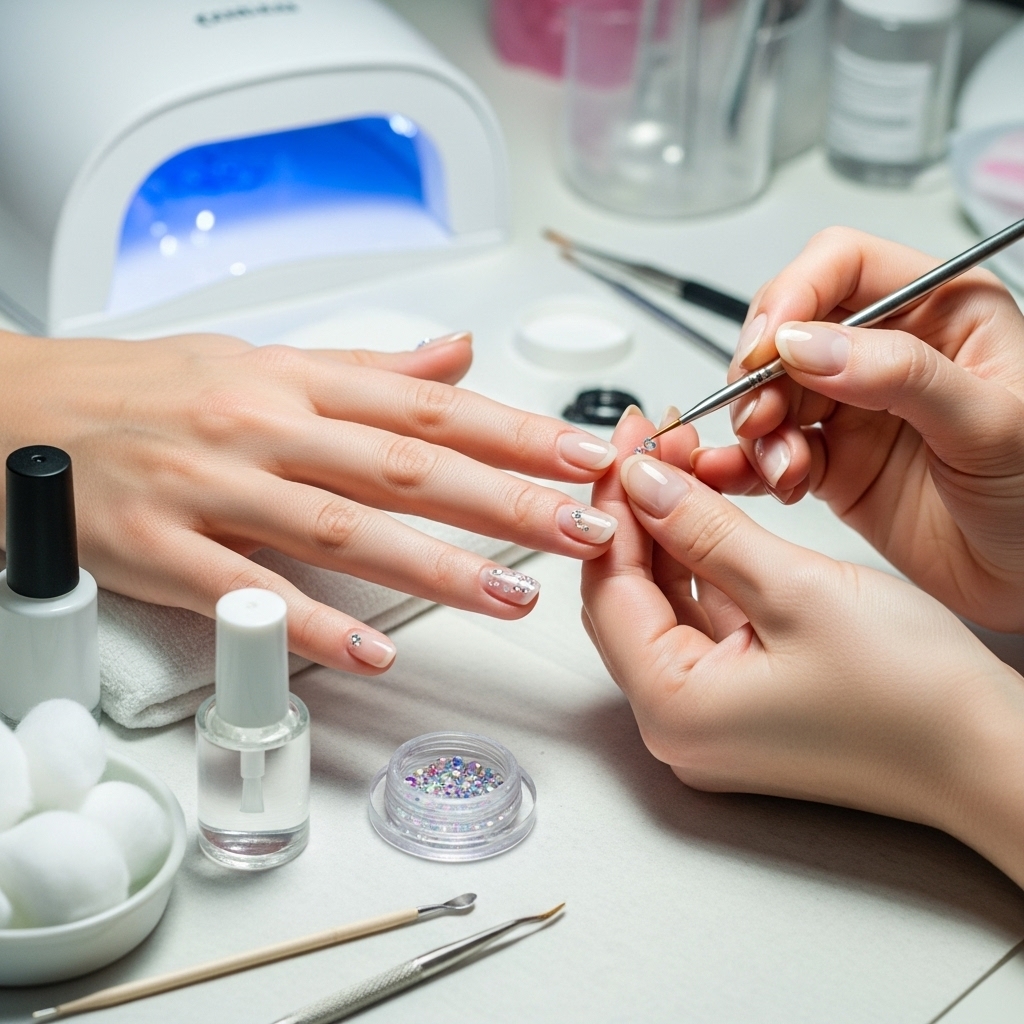 Generate an eye-catching, high-quality featured image prompt for a blog post about: Clear Nail Art W