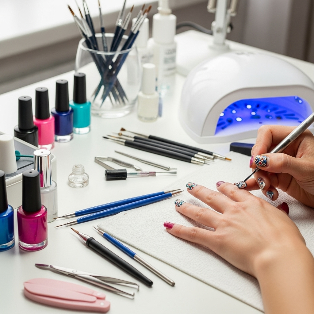 Moroccan Pattern Nail Art: Essential Stunning Designs 1 Generate an eye-catching, high-quality featured image prompt for a blog post about: Moroccan Pattern