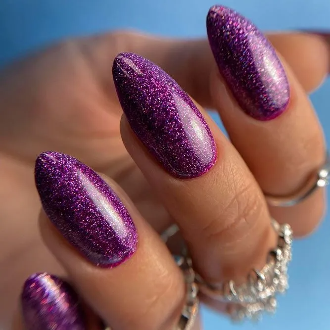 Lovely-Purple-Nails-With-Glitter-Accent-3