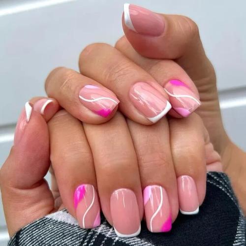 Abstract-White-and-Pink-Nails-2