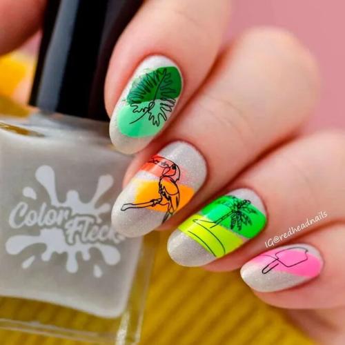 Adorable-Festival-Nails-With-Palm-Trees-2