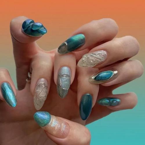 Aqua-Green-Almond-Nails-2