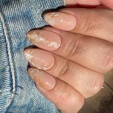 Beige-And-Cognac-Almond-Shaped-Nails-6