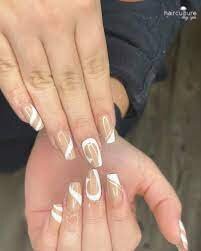 Beige-and-White-Line-Nail-Art-2