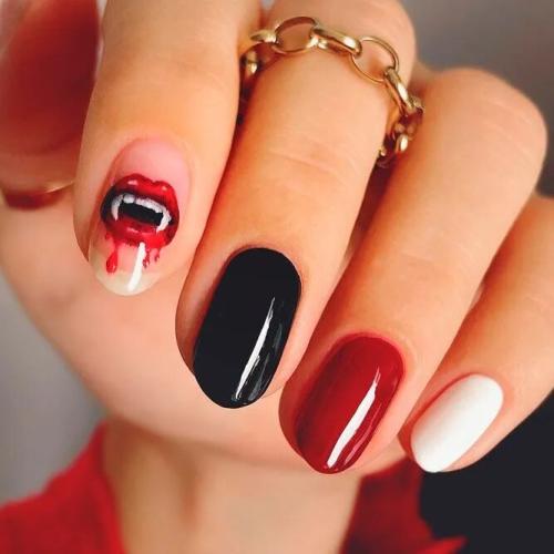 Black-and-Red-Colors-Mix-for-Halloween-Nails-4