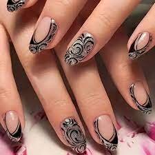 Black-and-Rose-Gold-Tribal-Nails-6