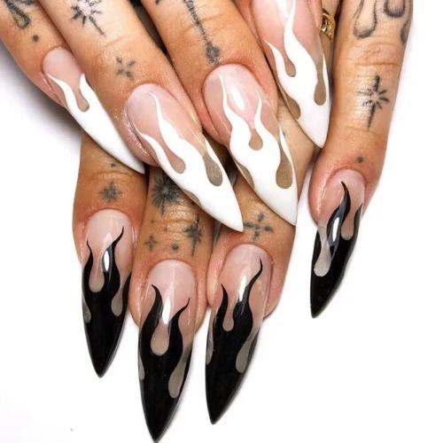 Black-and-White-Long-Stiletto-Nails-1