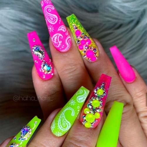 Bright-Pink-and-Green-Matte-Coffins-1