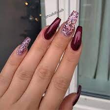 Burgundy-Coffin-French-Nails-4