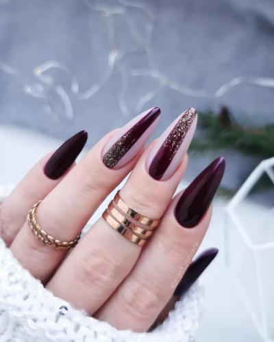 Burgundy-Glittery-Line-Nail-Design-1