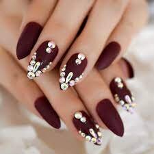 Burgundy-Nail-Designs-with-Rhinestones-4