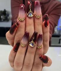Burgundy-Nail-Designs-with-Rhinestones-6