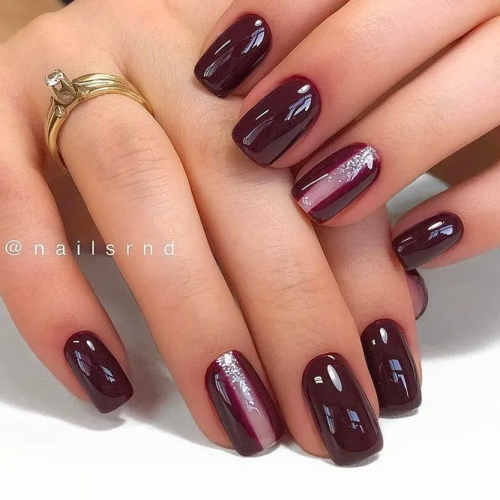 Burgundy-Nails-Art-With-Accented-Finger-3