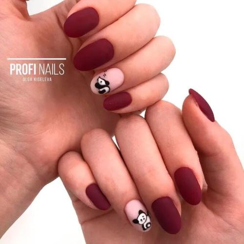 Burgundy-Nails-With-Minimalist-Accents-1