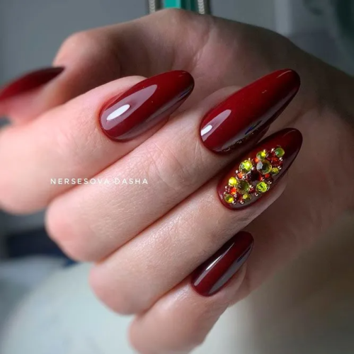 Burgundy-Nails-with-Rhinestones-2