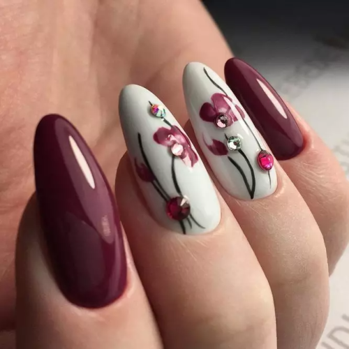 Burgundy-Nails-with-Rhinestones-3