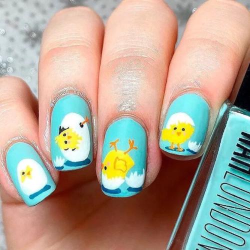 Chicken-Easter-Acrylic-Nails-2