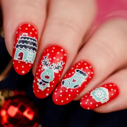 Christmas-Nail-Art-With-Deer-4