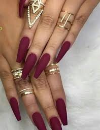 Classy-Medium-Length-Burgundy-Nails-4