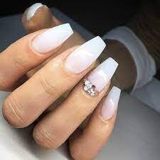 Coffin-Short-Acrylic-Nails-in-White-3