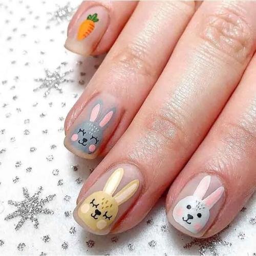 Cute-Bunny-or-Rabbit-Easter-Nail-Art-Ideas-1