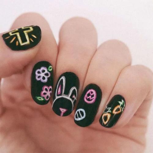 Cute-Bunny-or-Rabbit-Easter-Nail-Art-Ideas-4