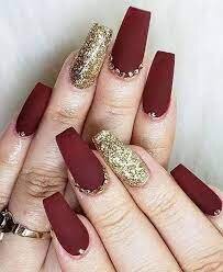 Dark-Red-Wedding-Nail-Idea-4