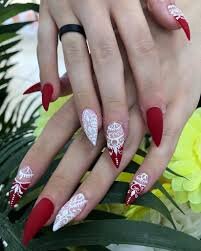 Dark-Red-Wedding-Nail-Idea-5