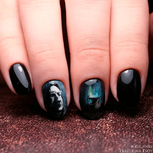 Dramatic-Black-Harry-Potter-Acrylic-Nails-2