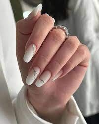 Elegant-White-Almond-Shaped-Nails-4