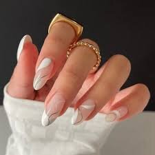 Elegant-White-Almond-Shaped-Nails-8