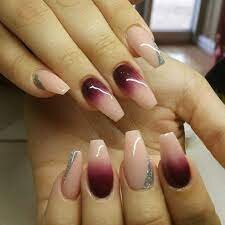 French-Nude-And-Burgundy-Nails-2