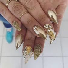 Gold-Chrome-Acrylic-Manicure-9