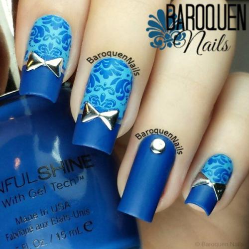 Gorgeous-Blue-Nails-And-Damask-2